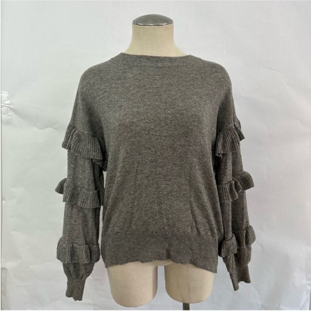 J Crew Sweater with Ruffle Sleeve 376